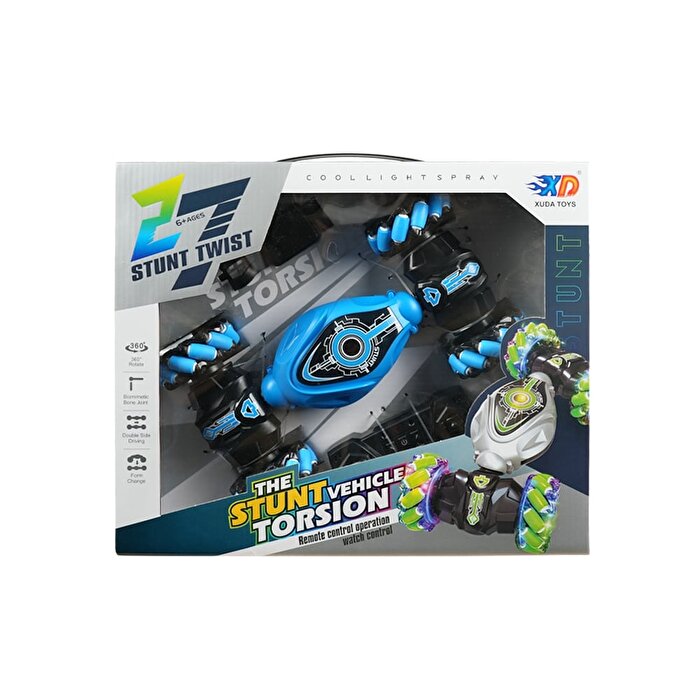 Bileklik Kumandalı Şarjlı Stunt Car Twist Akrobat Araba Mavi