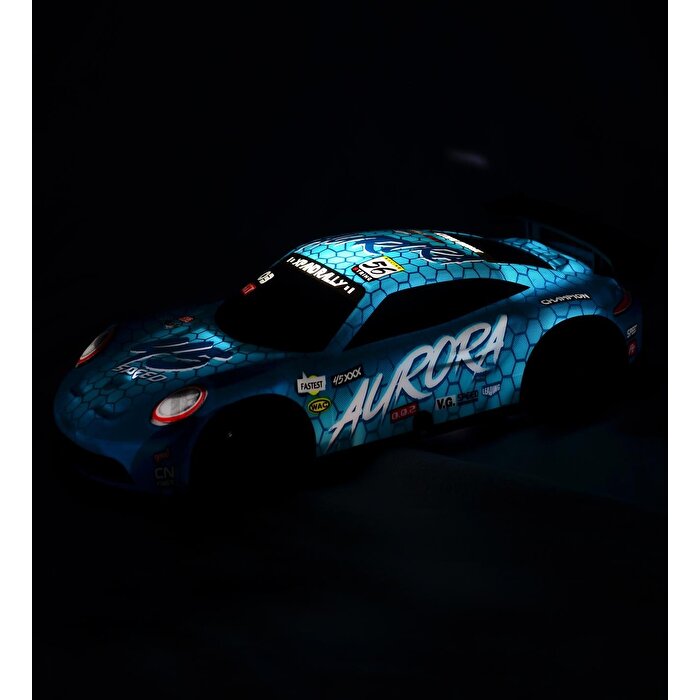 1:20 Işıklı ve Sesli Aurora Yarış Arabası Mavi