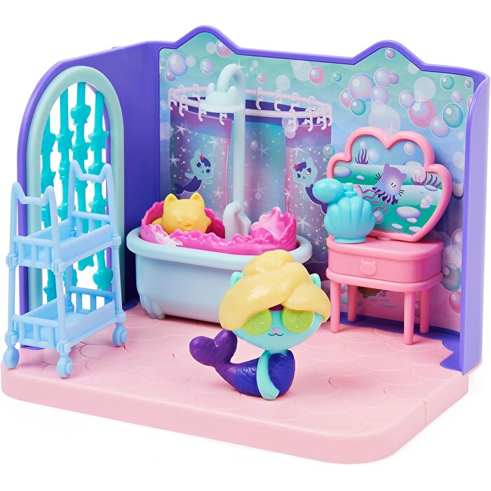 Gabby’s Dollhouse Deluxe Oda Oyun Seti Mercat Primp and Pamper Bathroom