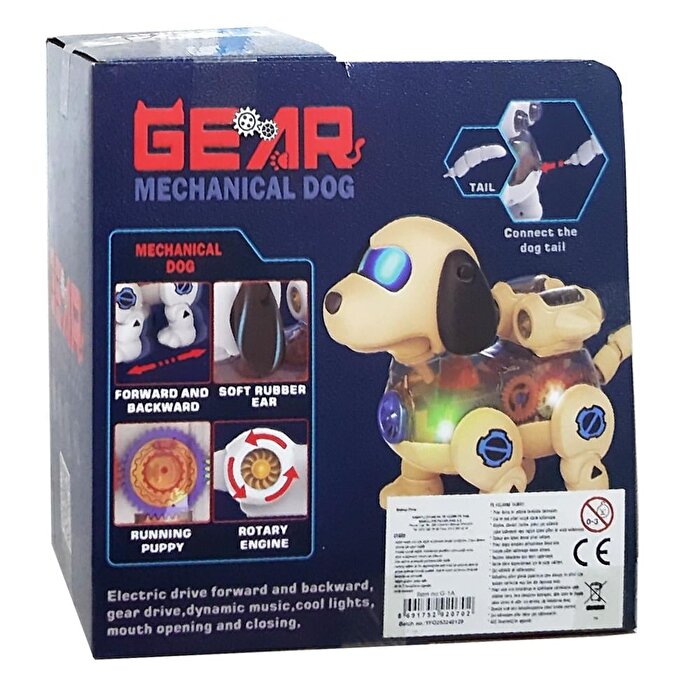 Işıklı Müzikli ve Hareketli Beyaz Robot Köpek