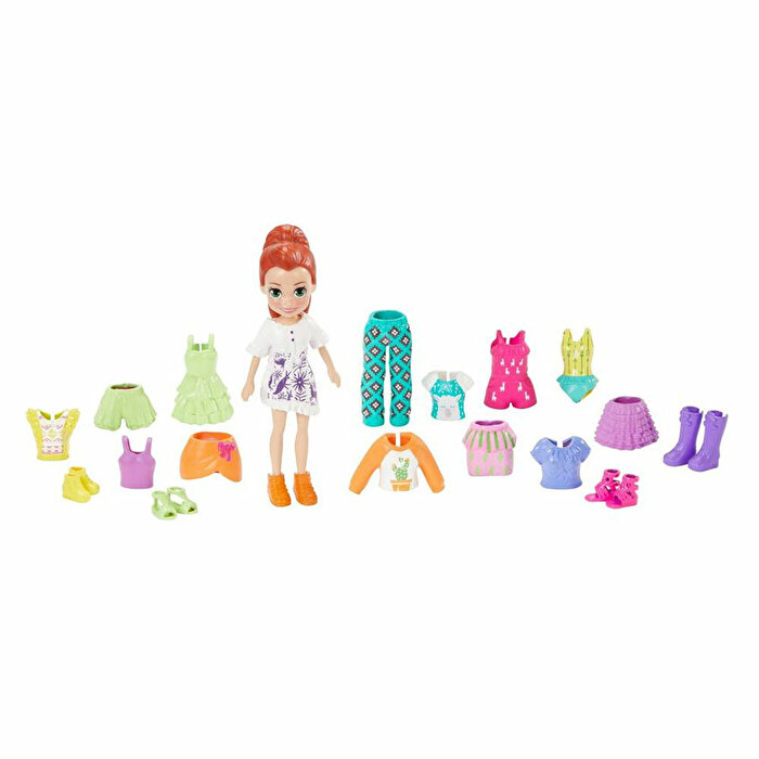 Polly Pocket ve Kıyafetleri Oyun Seti Kızıl GKV14