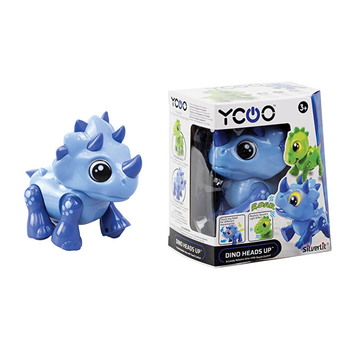 Silverlit Sesli ve Işıklı Elektronik Robot Dino Heads Up Mavi