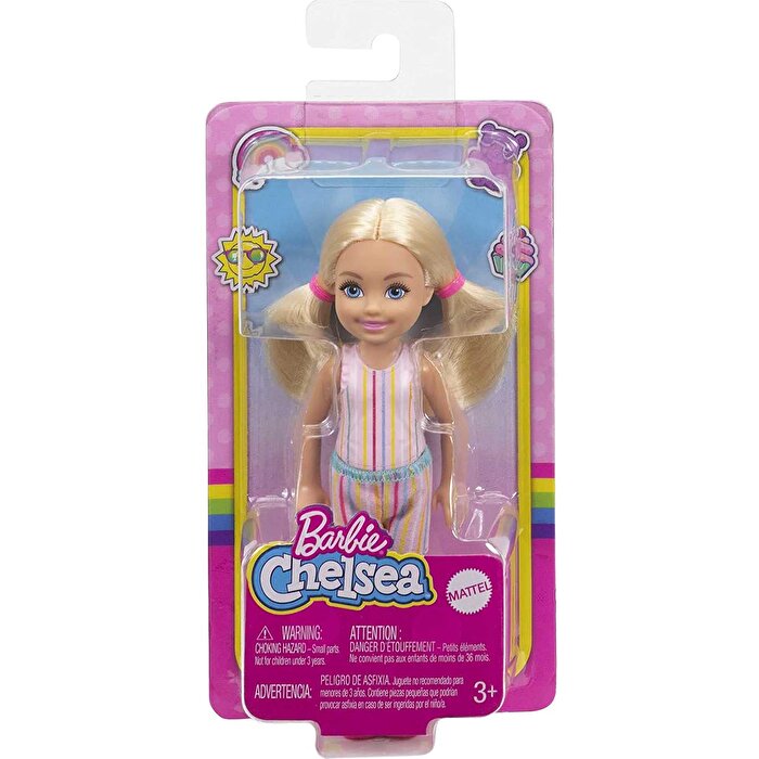 Barbie Aksesuarlı Chelsea Bebekler Çizgi Desenli Etekli GXT38