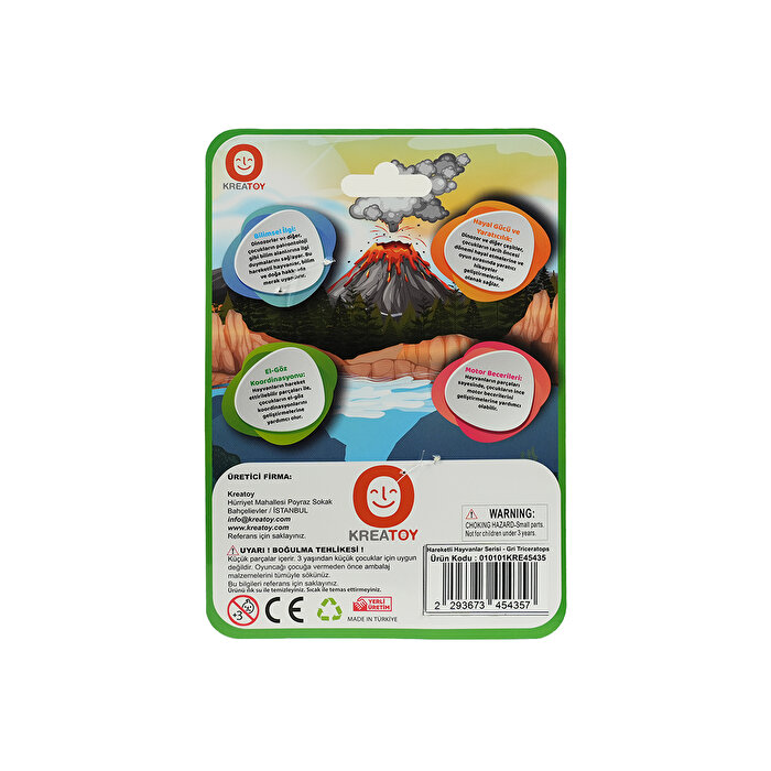 Hareketli Hayvanlar Serisi Gri Triceratops