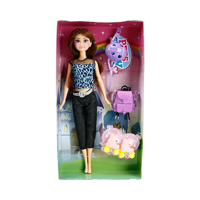 Sasa Girls Paten Aksesuarlı Esmer Bebek