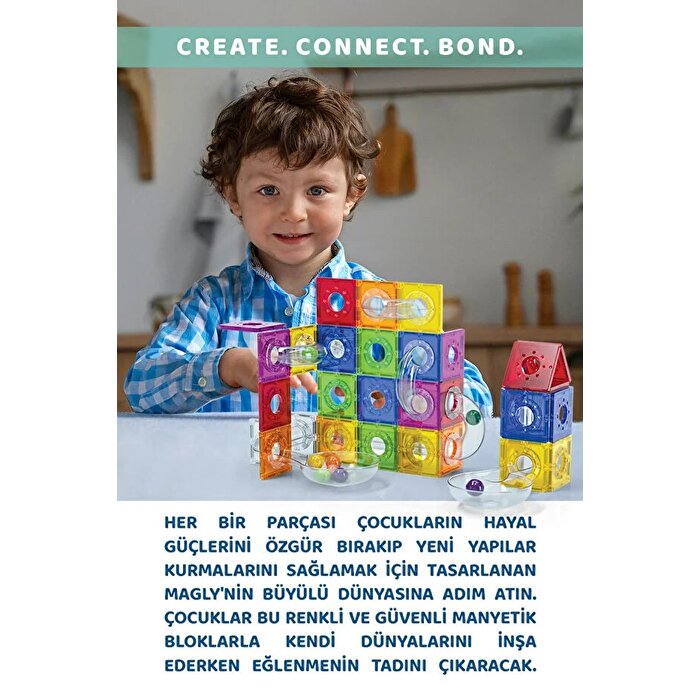 Magly Ball Run Parkur Oyunu 101 Parça Manyetik Yapı Seti