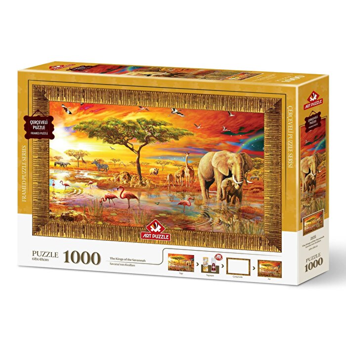 Savana'nın Kralları Çerçeveli Puzzle 1000 Parça