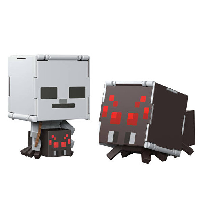 Minecraft Flipping 2'si 1 Arada Figür Spider Jockey + Spider JCN24