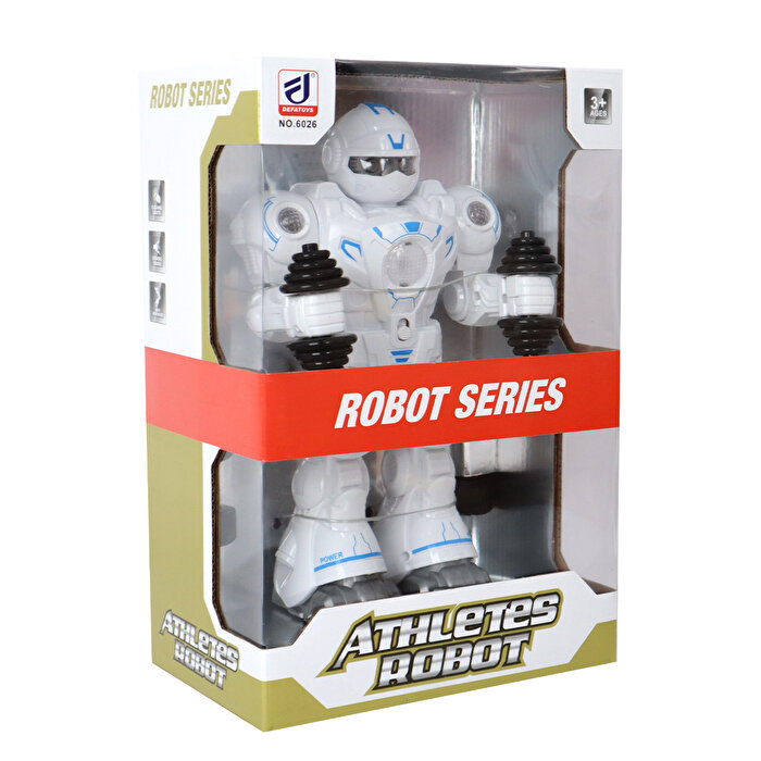 Sesli ve Işıklı Sporcu Mavi Robot