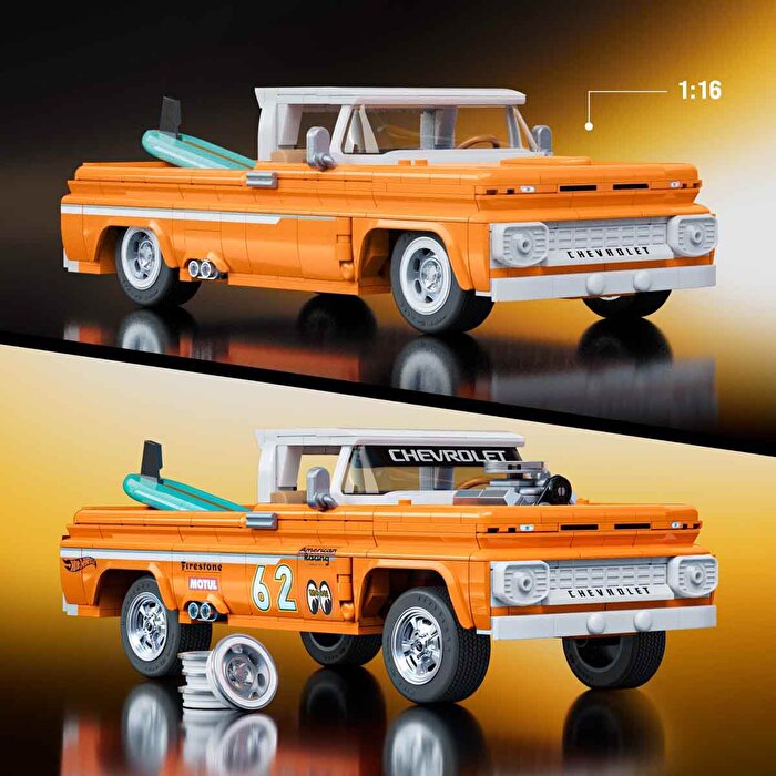 Hot Wheels Elite Serisi Custom 62 Chevy Pickup Araba 858 Parça JFT20