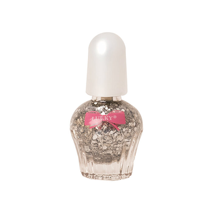 Lukky Su Bazlı Parlak Gümüş Konfeti Soyulabilir Oje