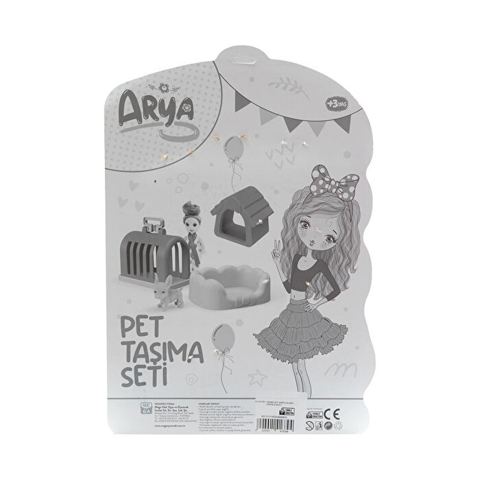 Arya Pet Taşıma Seti Kare Desen Elbiseli
