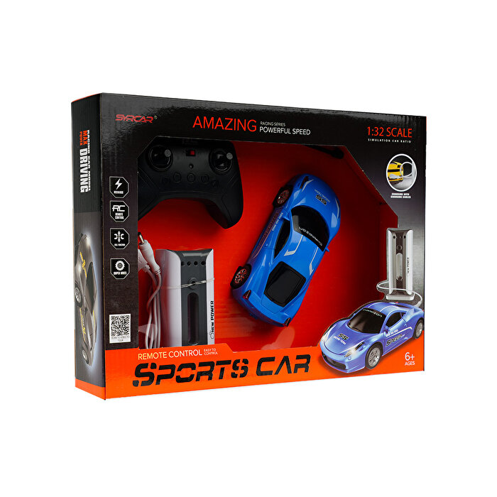 Şarj İstasyonlu Uzaktan Kumandalı Spor Mavi Araba