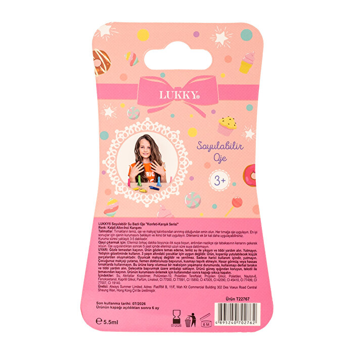 Lukky Su Bazlı Parlak Kalpli İnci Pırıltılı Oje