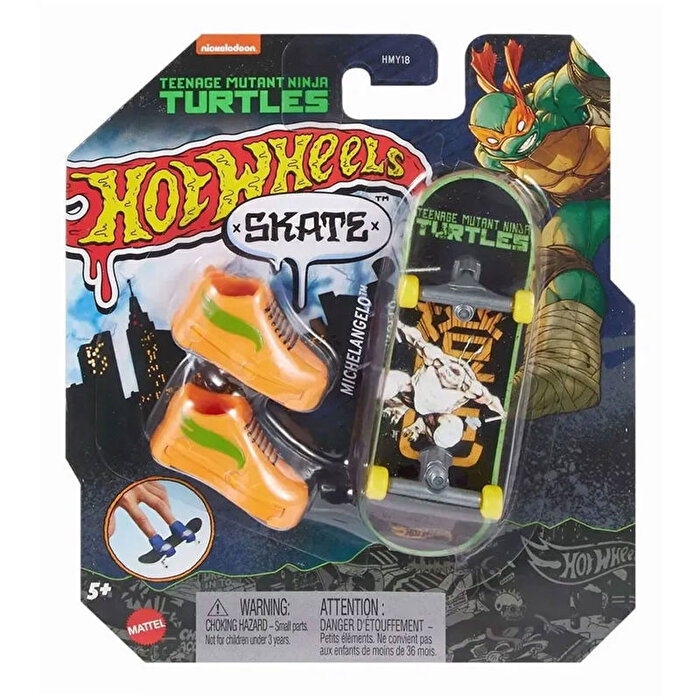 Hot Wheels Skate Parmak Kaykay ve Ayakkabı Paketleri Mıchelangelo HVK34