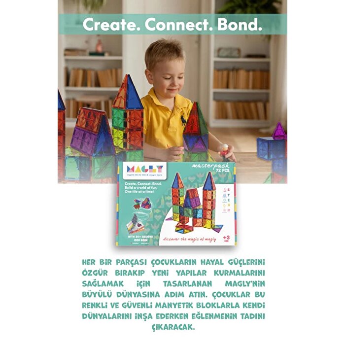 Magly Manyetik 3 Boyutlu Yapı Blokları 72 Parça