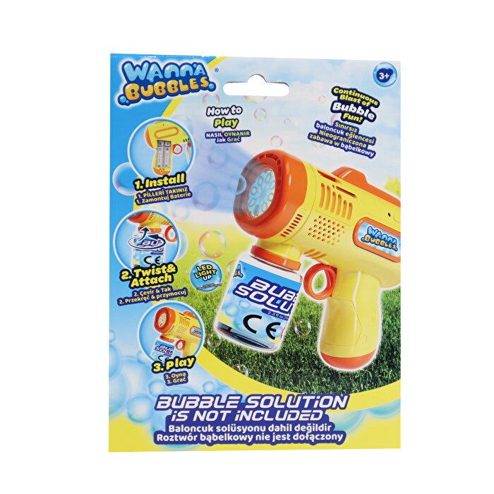 Wanna Bubbles Pilli Köpük Tabancası Sarı