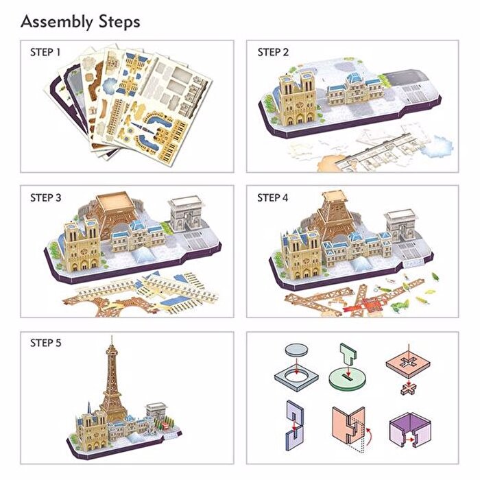 Cubic Fun City Line Paris 3D Puzzle 114 Parça