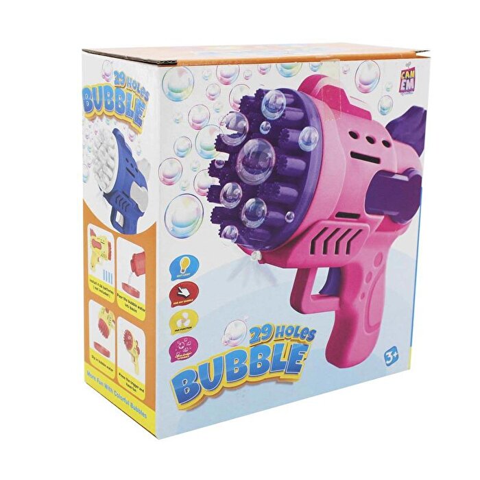 Pi̇lli̇ Işıklı Köpük Atan Pembe Tabanca