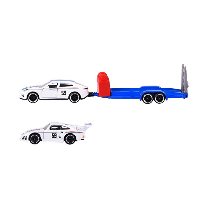 Majorette Porsche Deluxe Trailer 3’lü Set Porsche Panamera + Porsche 935 K3