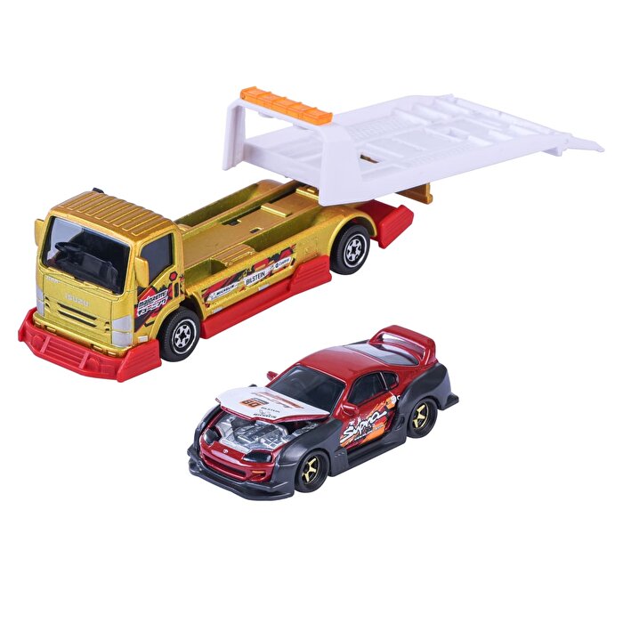 Majorette JDM Legends Tuning Transporter Isuzu NPR + Toyota Supra JZA80