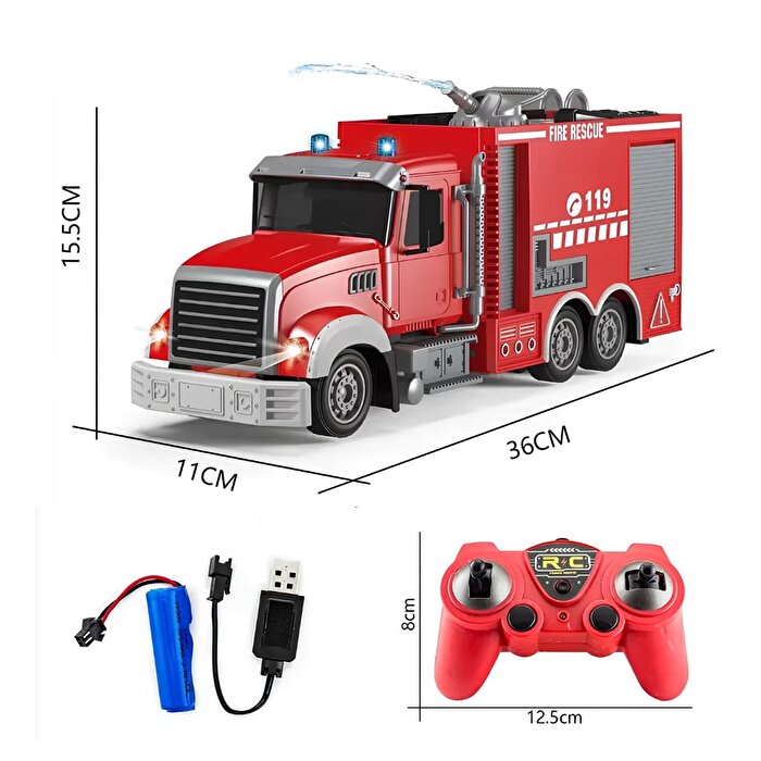 Uzaktan Kumandalı 1:12 İtfaiye Kamyonu