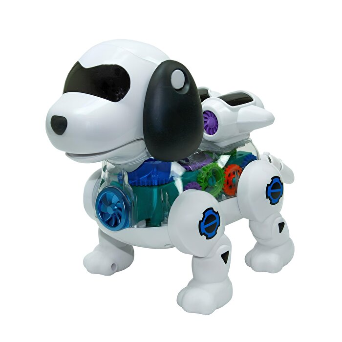 Işıklı Müzikli ve Hareketli Beyaz Robot Köpek
