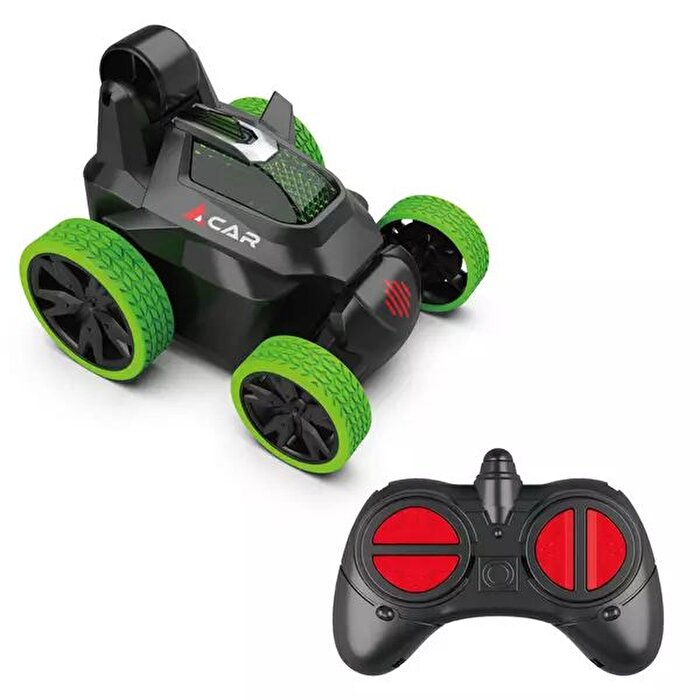 Uzaktan Kumandalı Akrobatik Zıppır Şarjlı Araba Yeşil