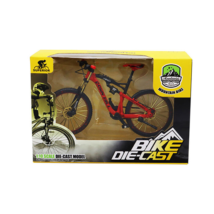 1:10 Die Cast 6A Siyah Dağ Bisikleti Kırmızı Sele