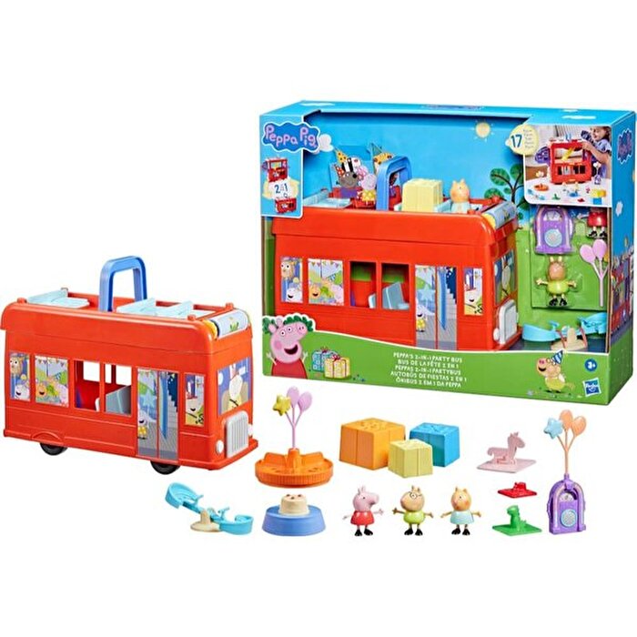 Peppa Pig 2'si 1 Arada Parti Otobüsü F8881