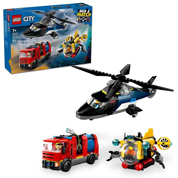 LEGO City Helikopter İtfaiye Kamyonu ve Denizaltı Karışımı 60462