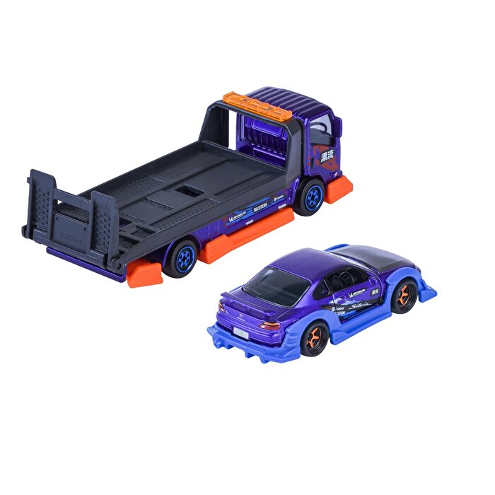 Majorette JDM Legends Tuning Transporter Isuzu NPR +Nissan Silvia(S15) SP