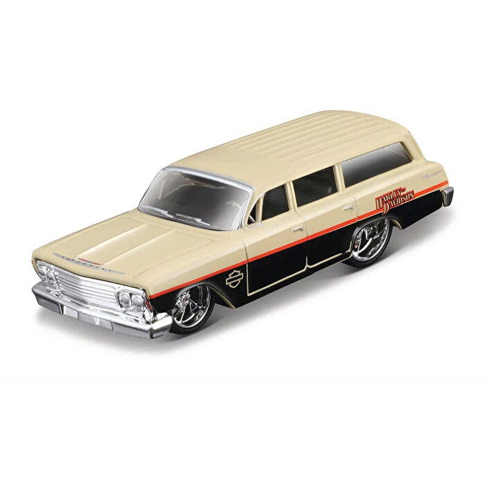 Maisto 1:64 Harley Davidson Custom 1962 Chevrolet Biscayne Wagon