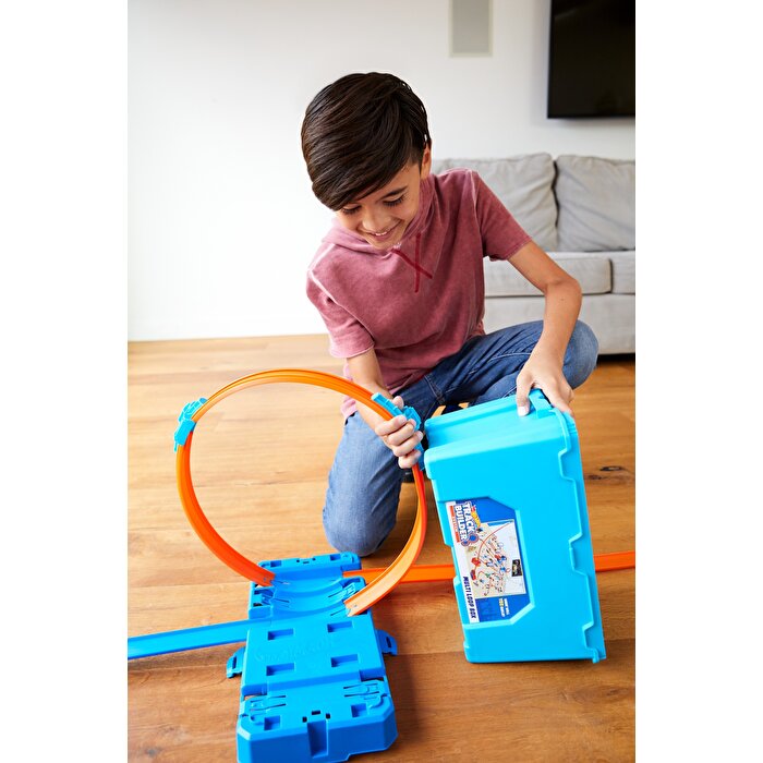 Hot Wheels Track Builder Kutulu Uzman Serisi Yarış Seti Dönen Parkur Kutusu FLK90