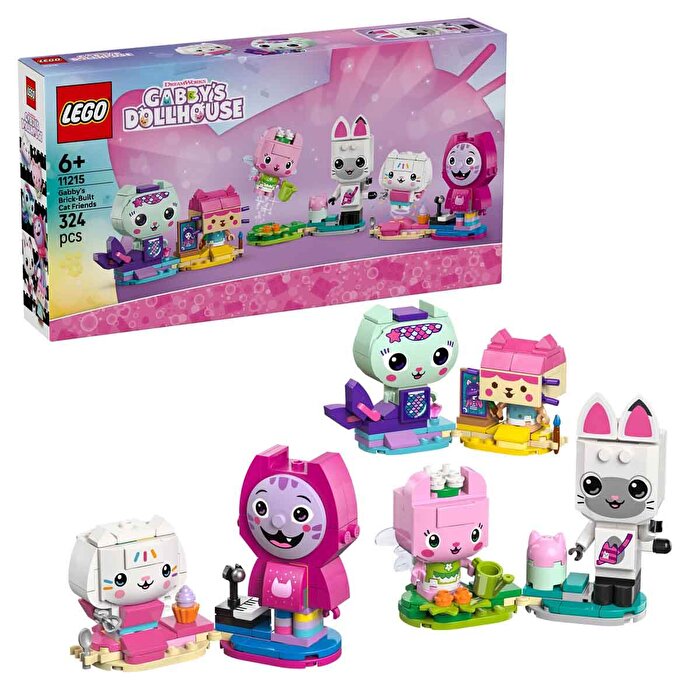 LEGO Gabby’s Dollhouse Gabby’nin Parçalarla İnşa Edilen Kedi Arkadaşları 11215