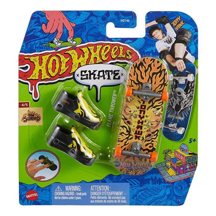 Hot Wheels Skate Parmak Kaykay ve Ayakkabı Paketleri Flame Thrower HVJ84