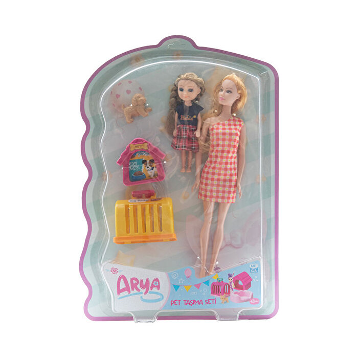 Arya Pet Taşıma Seti Kare Desen Elbiseli