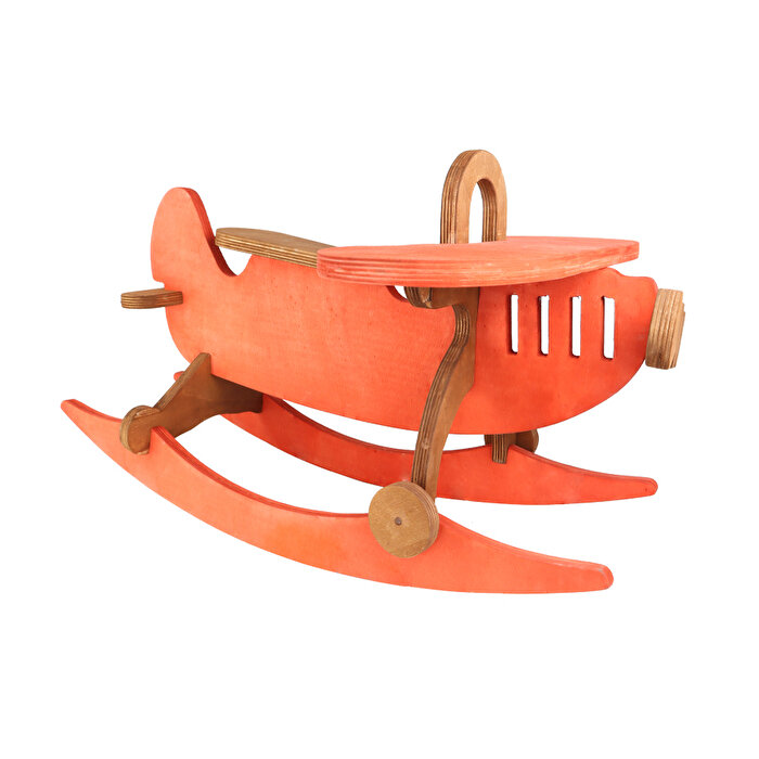 Boyalı Ahşap Sallanan Uçak