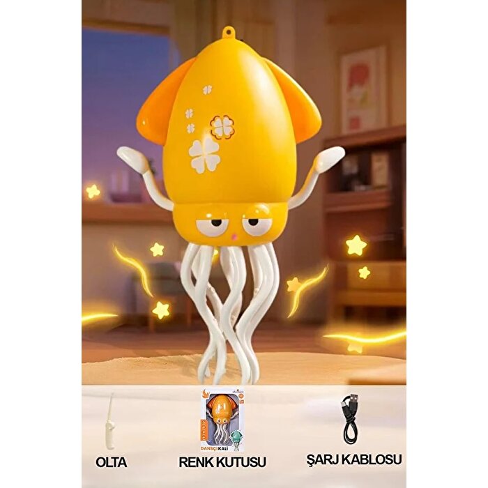 Dansçı Kali Müzikli Işıklı Hareketli Ahtapot Sarı