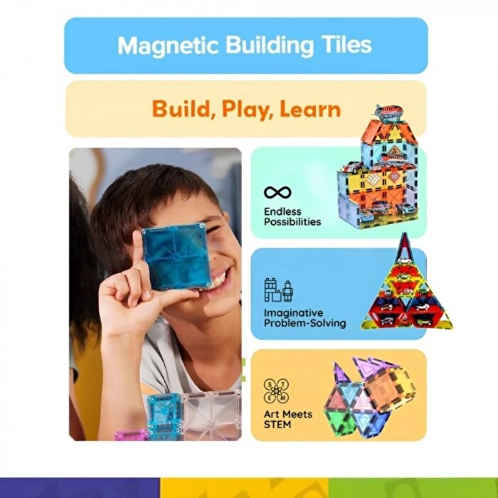 Magnetic Tiles Mıknatıslı Manyetik Yapı Blokları 71 Parça