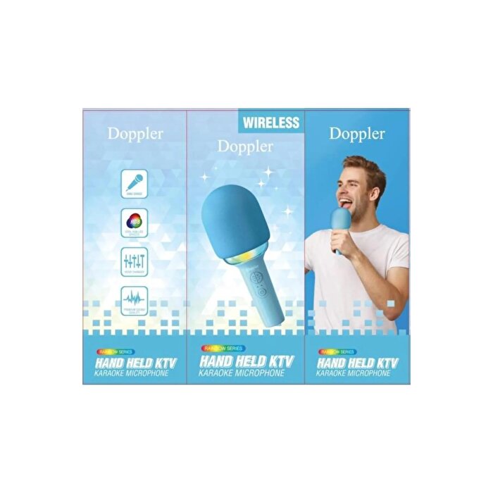 Doppler Rainbow Karaoke Mavi Mikrofon