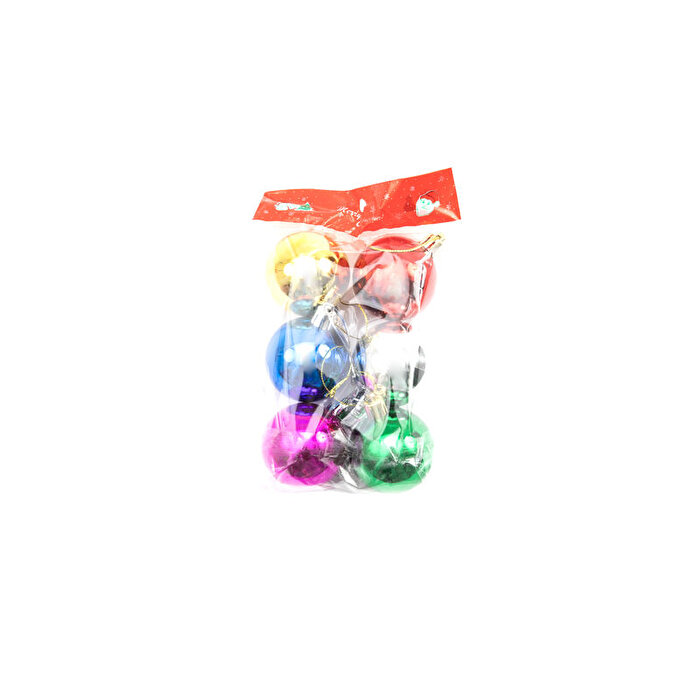 Yılbaşı Ağaç Süsü 6'lı Karışık Renk Top