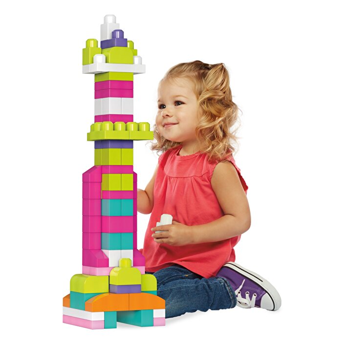 Mega Bloks First Builders 80'li Blok Torbaları Pembe DCH62