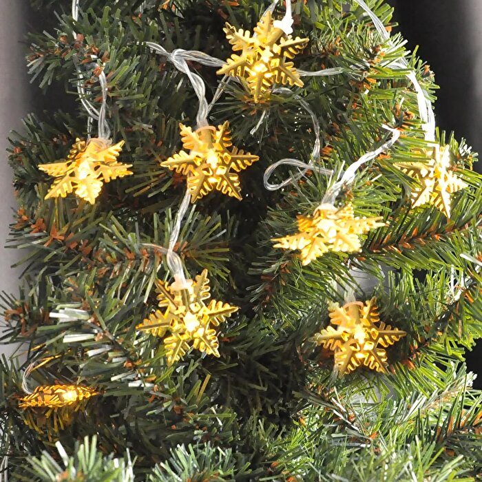 Yılbaşı Pilli Kar Tanesi Figürlü Led Işık 3 Metre