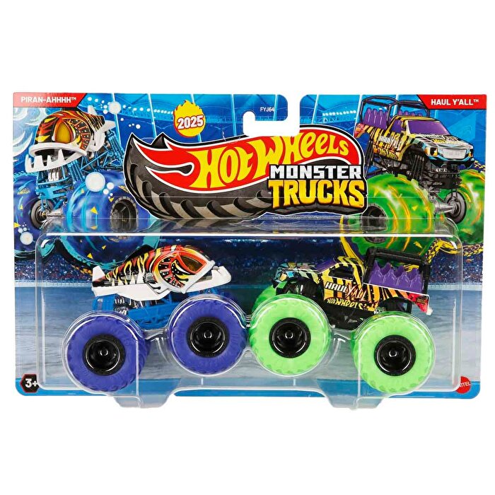 Hot Wheels Monster Trucks Güçlü İkili 1:64 Arabalar Piran-Ahhh ve Haul Y'all JCC78