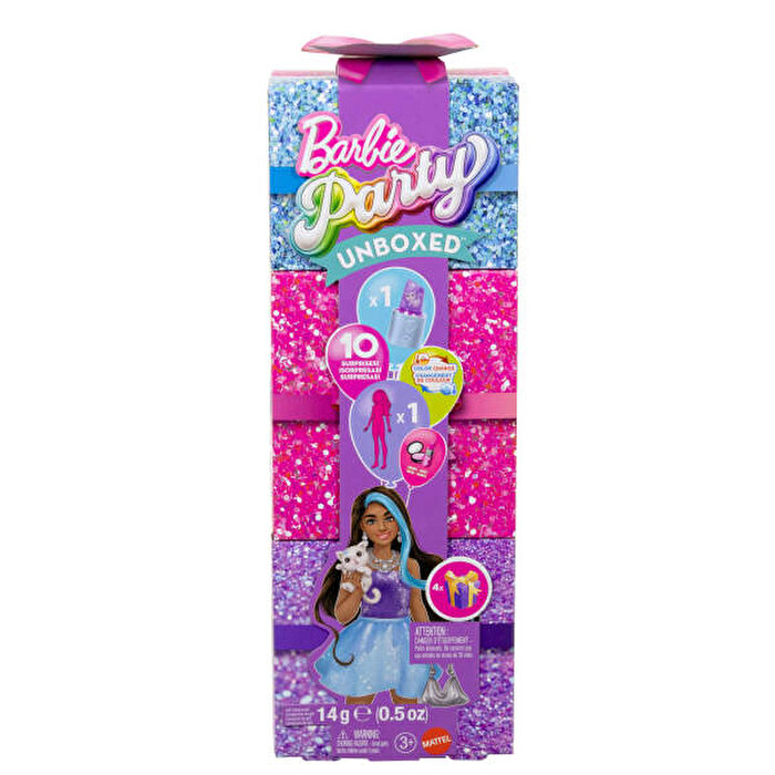 Barbie Unboxed Glam Party Serisi Mor Işıltılı Bebek JFY66