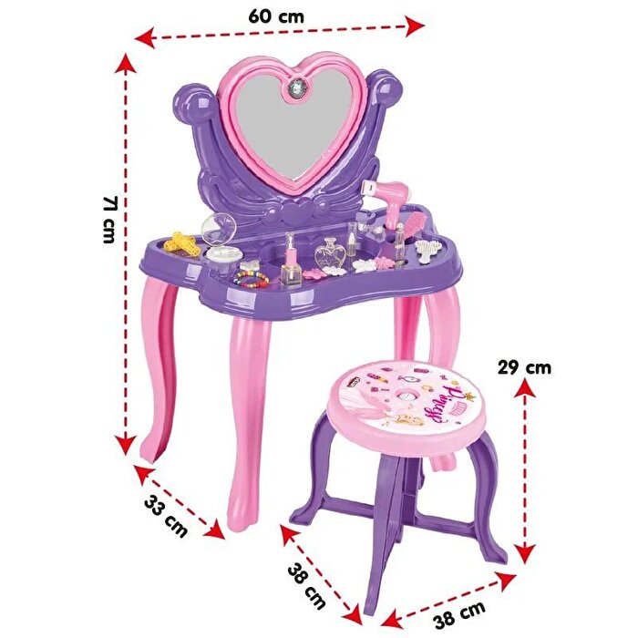 Pilsan Kalp Makyaj Masası Pembe