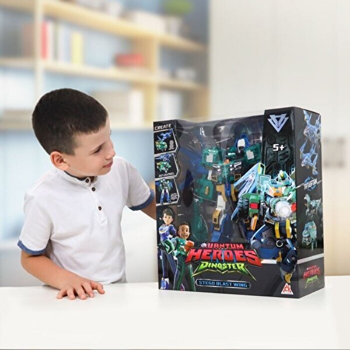 Quantum Heroes Dinoster Stego Blast Wing Sky Aksiyon Robot