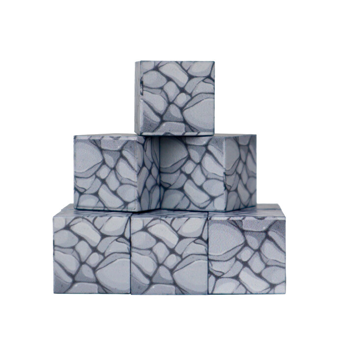 Magnivity Manyetik Bloklar Koyu Gri Taş Blok