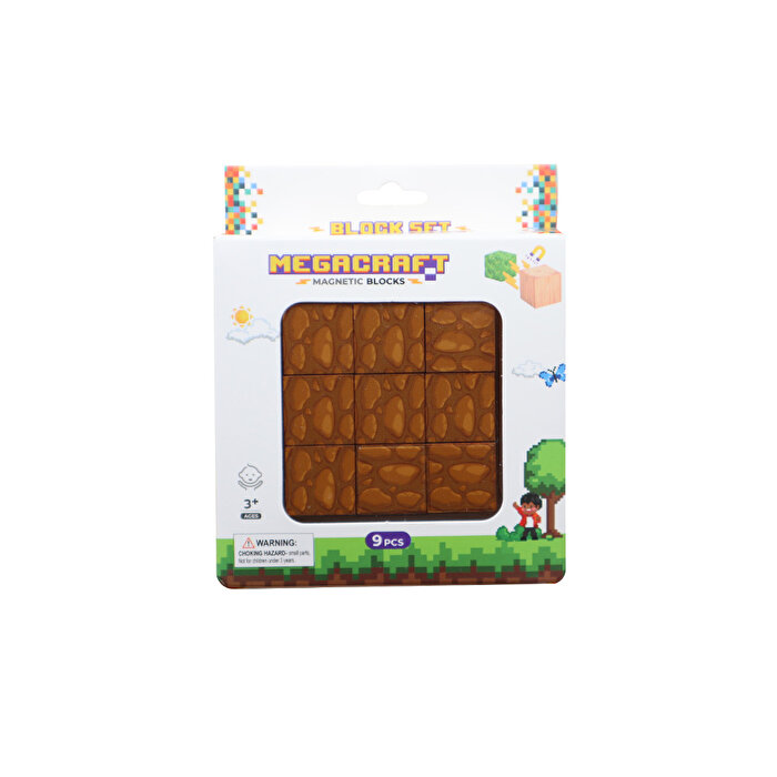 Magnivity Manyetik Bloklar Kahverengi Odun Desenli Blok